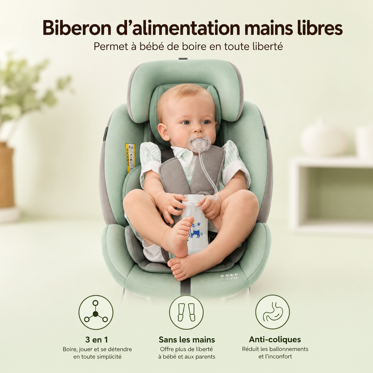 🍼 Biberon Autonome 3-en-1 -CalmKids